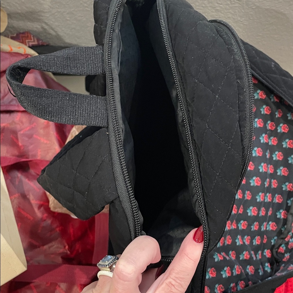 EUC Black quilted Vera Bradley backpack - Picture 5 of 5